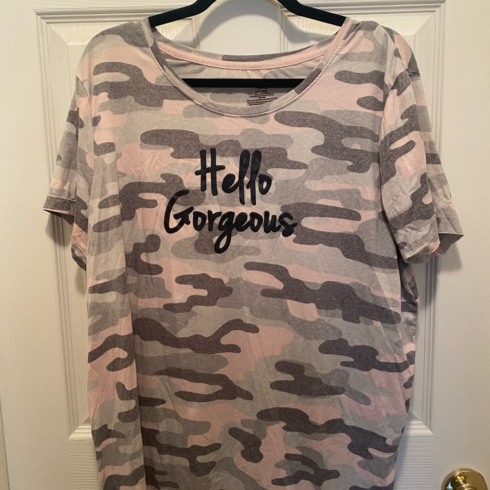 3 Piece Croft & Barrow Pink and Gray Camo Pajama Set